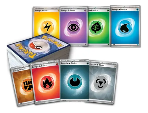 Lote com 100 cartas Energia (Comum)