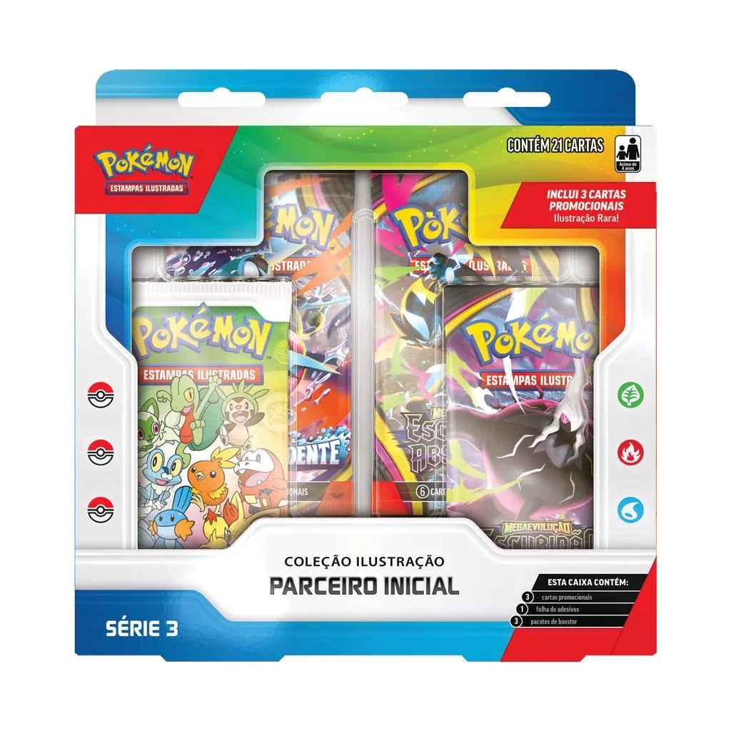 Coleção Ilustração Parceiro Inicial do Pokémon Estampas Ilustradas - Série 3